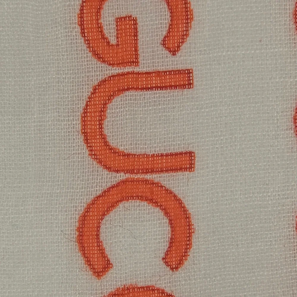Vintage Gucci Handkerchief Orange Monogram G Fine Cotton Gauze Pocket Square Box